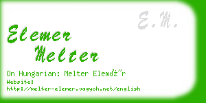 elemer melter business card